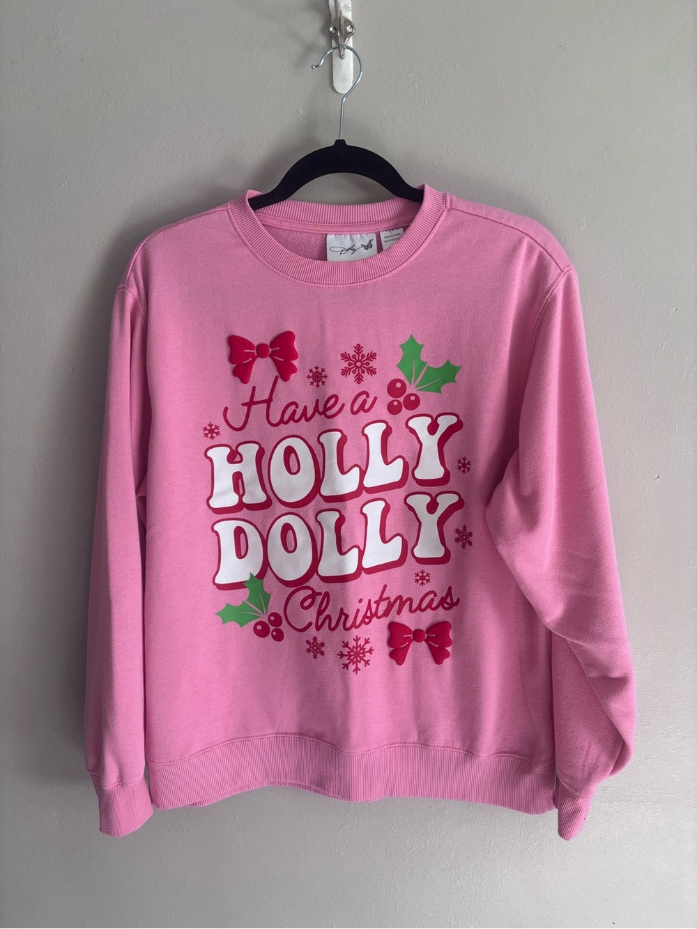 Have a Holly Dolly Pink Christmas Sweatshirt